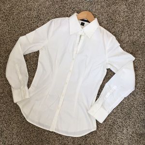 NWOT Express White Button Down Shirt